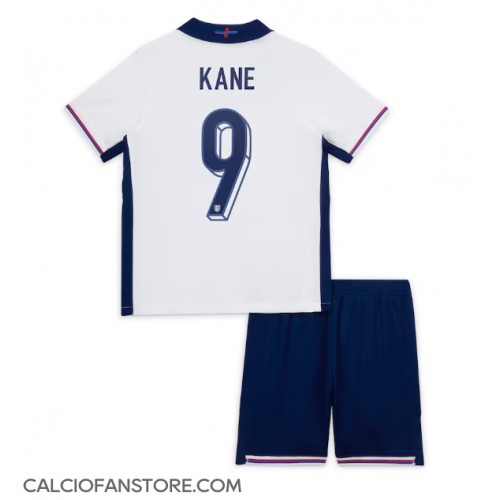 Maglia Calcio Inghilterra Harry Kane #9 Prima Divisa Bambino Europei 2024 Manica Corta (+ pantaloncini)